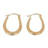 9ct Yellow Gold Patterned Mini Creole Earrings