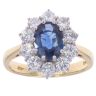 18ct Yellow And White Gold 1.00ct Diamond And Sapphire Cluster Ring