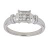 18ct White Gold 0.33ct Princess  and Baguette Cut Diamond Cluster Ring