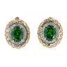 14ct Yellow and White Gold Green Gemstone Earrings