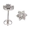 18ct White Gold 0.45ct Brilliant Cut Diamond Daisy Cluster Earrings