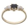 9ct Yellow Gold Cubic Zirconia and Sapphire Heart Ring