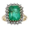 18ct Yellow And White Gold Emerald And Diamond Cluster