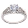 Silver Cubic Zirconia Single Stone Fancy Ring