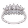 Silver Three Row Cubic Zirconia Cluster Ring