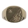 9ct Yellow Gold 0.02ct Diamond Patterned Signet Ring