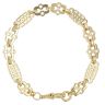 Gold Plated Silver Stars and Bars Bracelet 7"