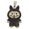 14ct Yellow Gold Black Gemstone Bunny Pendant