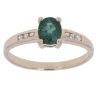 9ct Yellow Gold Cubic Zirconia and Emerald Solitaire Ring