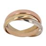 18ct Yellow White and Rose Gold Russian Plain Wedding Band