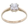 9ct Yellow Gold Cubic Zirconia Single Stone Ring