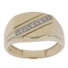 9ct Yellow Gold 0.05ct Diamond Stripe Signet Ring