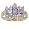18ct Yellow Gold 1.70ct Brilliant and Baguette Cut Diamond Cluster Ring