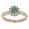18ct Yellow Gold 0.25ct Diamond And Emerald Cluster Ring