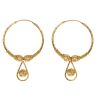22ct Yellow Gold Meteor Drop Hoop Earrings