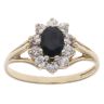 9ct Yellow Gold Sapphire And Cubic Zirconia Ring