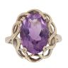 9ct Yellow Gold Amethyst Single Stone Ring