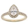 9ct Yellow Gold 1.10ct Pear and Brilliant Cut Lab Grown Diamond Cluster Ring