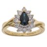 18ct Yellow Gold 0.33ct Brilliant Cut Diamond and Sapphire Cluster Ring