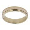 9ct Yellow Gold Grooved Edge Patterned 5mm Wedding Band
