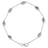 Silver Fancy Beaded Bracelet 7"