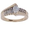 14ct Yellow Gold 0.85ct Brilliant and Marquise Cut Diamond Solitaire Ring