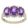9ct Yellow Gold 0.25ct Diamond And Amethyst Ring