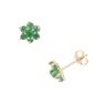 9ct Yellow Gold Emerald Cluster Stud Earrings