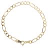 9ct Yellow Gold Figaro Bracelet 7"