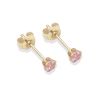 9ct Yellow Gold Pink Cubic Zirconia Stud Earrings 3mm