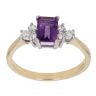 18ct Yellow Gold 0.20ct Brilliant Diamond and Amethyst Ring
