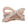 14ct Rose Gold 1.25ct Brilliant Cut Diamond Crossover Ring