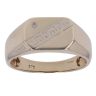 9ct Yellow and White Gold 0.01ct Diamond Greek Key Patterned Signet Ring