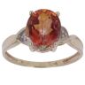 9ct Yellow Gold 0.01ct Diamond and Sunset Topaz Ring