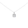 Silver Cubic Zirconia Square Cluster Pendant And 18" Chain by Icesia