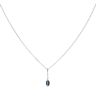 9ct White Gold 0.10ct Diamond and Sapphire Pendant and Chain 18"