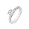 9ct White Gold 1.20ct Oval Diamond Solitaire Ring with Diamond Shoulders Lab Grown