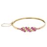 18ct Yellow Gold 0.15ct Diamond and Ruby Hinged Bangle