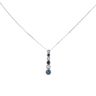 9ct White Gold 0.17cts Diamond And Sapphire Pendant And 16" Chain by Anya Belle
