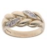 9ct Yellow Gold 0.02ct Diamond Leaf Ring