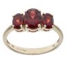 9ct Yellow Gold Garnet Three Stone Ring