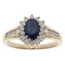 18ct Yellow Gold 0.33ct Diamond and Sapphire Cluster Ring
