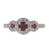 9ct White Gold 0.29ct Diamond And Ruby Ring