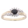 9ct Yellow Gold 0.15ct Diamond and Sapphire Twist Ring