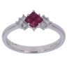 18ct White Gold 0.21ct Brilliant Cut Diamond and Ruby Cluster Ring