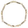 9ct Yellow and White Gold Bar Fancy Bracelet 7.5"