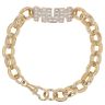 9ct Yellow Gold Cubic Zirconia MUM Belcher Bracelet 7"