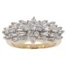 18ct Yellow Gold 1.00ct Brilliant And Baguette Cut Diamond Cluster Ring