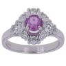 18ct White Gold 0.35ct Brilliant Cut Diamond and Pink Sapphire Cluster Ring