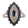 9ct Yellow Gold 0.02ct Diamond and Sapphire Ring